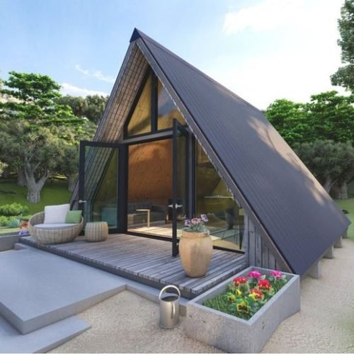 A Frame House Plan 3D MODEL 22'x24' Cabin Floor - Etsy